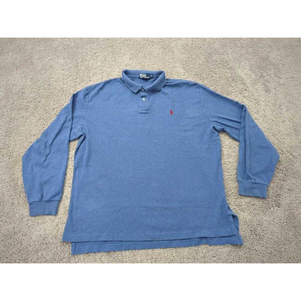 Polo by Ralph Lauren Polo Shirt Mens XL Blue Long Sleeve Golf Preppy Casual